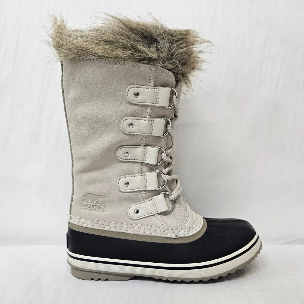 Sorel Joan of Arctic Snow Boots Waterproof NL3481-920 Fawn Black Womens Size 7
